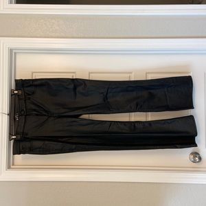 Black High Rose Coated bootleg jeans